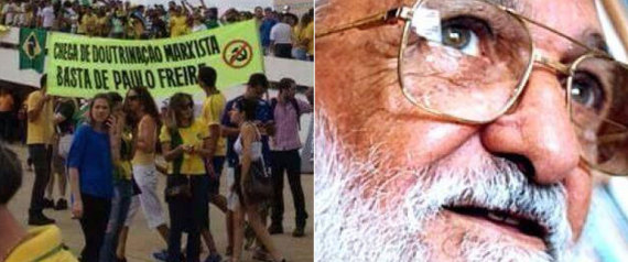  “Chega de doutrinação marxista. Basta de Paulo Freire”.